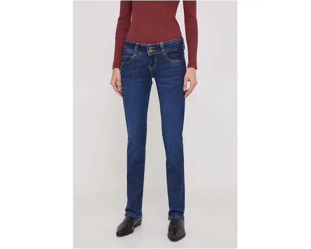 Pepe Jeans jeansi femei, culoarea albastru marin