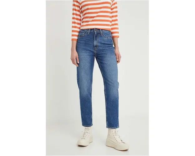 Levi's jeansi 80S MOM JEAN femei, culoarea albastru marin