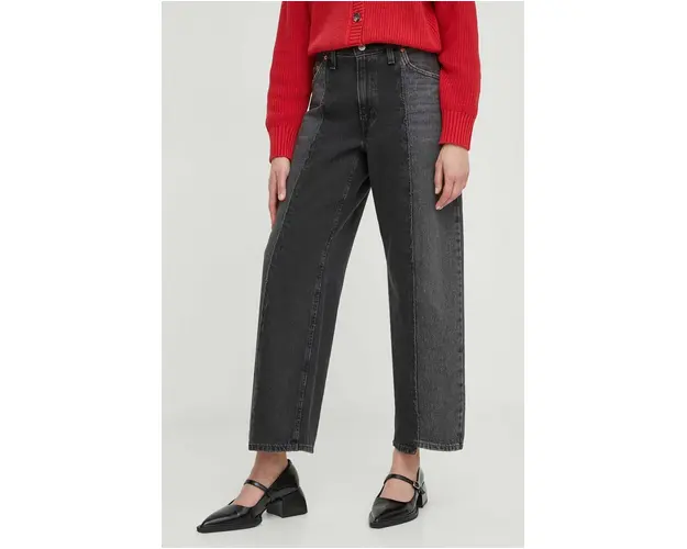 Levi's jeansi BAGGY CROP femei medium waist