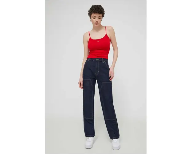Dickies jeansi MADISON DOUBLE KNEE DENIM W femei high waist, DK0A4YGL