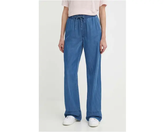 Pepe Jeans pantaloni LOOSE ST PANTS UHW TENCEL femei, lat, high waist, PL204685