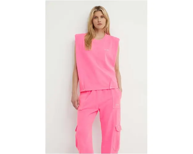 K+LUSHA top din bumbac culoarea roz, KLIMEROSTJ009PX