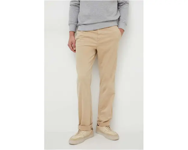 United Colors of Benetton pantaloni barbati, culoarea bej, cu fason chinos