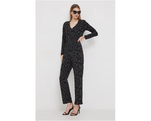 Pepe Jeans salopeta ALEJANDRA culoarea negru, cu decolteu in v