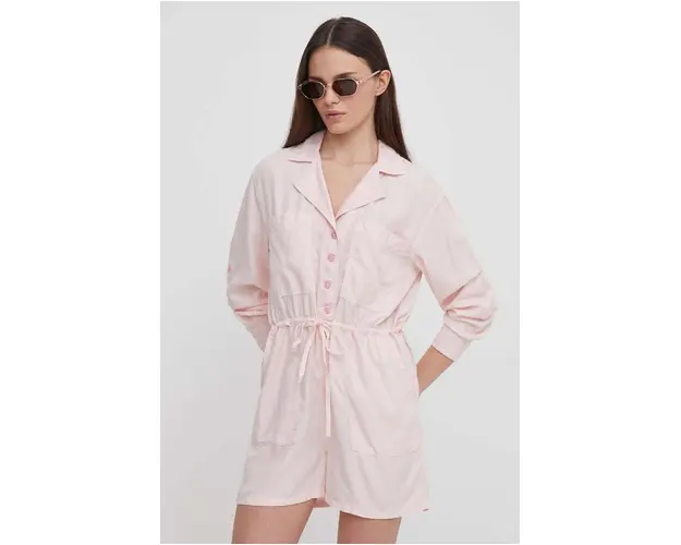 Pepe Jeans salopeta Elison culoarea roz, cu guler
