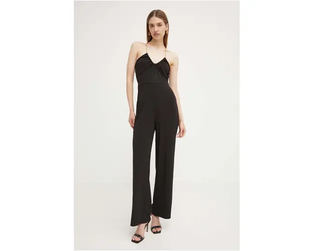 MICHAEL Michael Kors salopeta culoarea negru, cu decolteu in v
