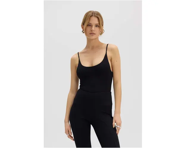 Saint Body salopeta THIN STRIPES PLAYSUIT BLACK culoarea negru, cu decolteu rotund, SB.525