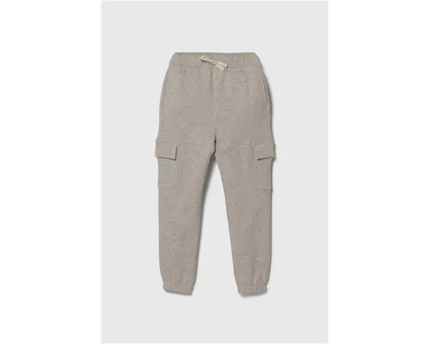 United Colors of Benetton pantaloni de trening din bumbac pentru copii culoarea gri, neted