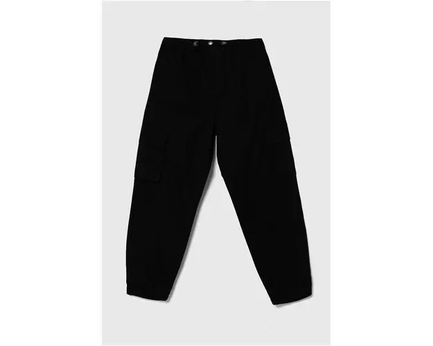 United Colors of Benetton pantaloni copii culoarea negru, neted