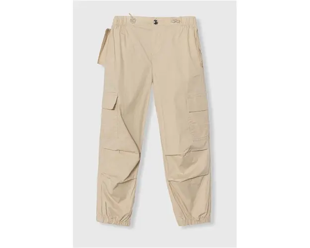 United Colors of Benetton pantaloni copii culoarea bej, neted