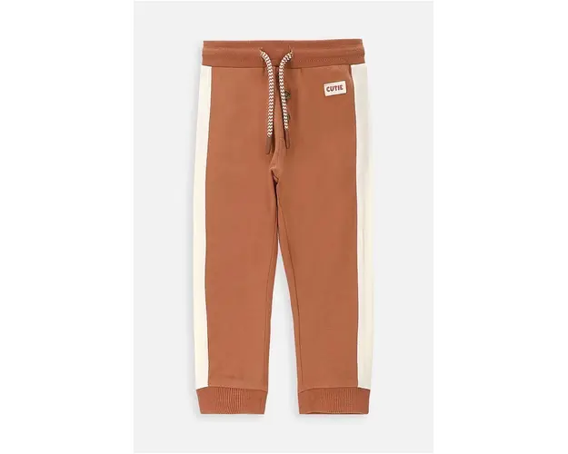Coccodrillo pantaloni de trening pentru bebelusi culoarea maro, neted
