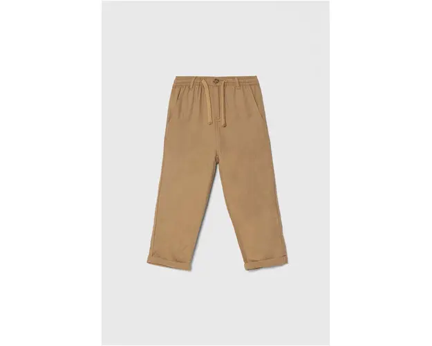 United Colors of Benetton pantaloni de in pentru copii culoarea maro, neted