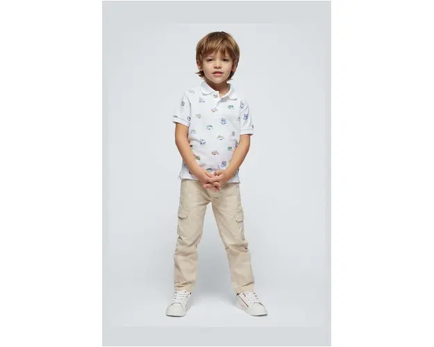 Mayoral pantaloni copii cargo culoarea rosu, neted