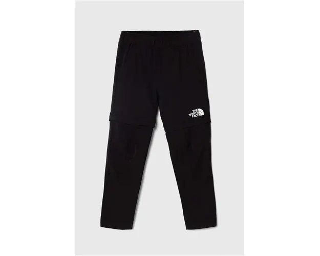 The North Face pantaloni copii PARAMOUNT CONVERTIBLE culoarea negru, neted