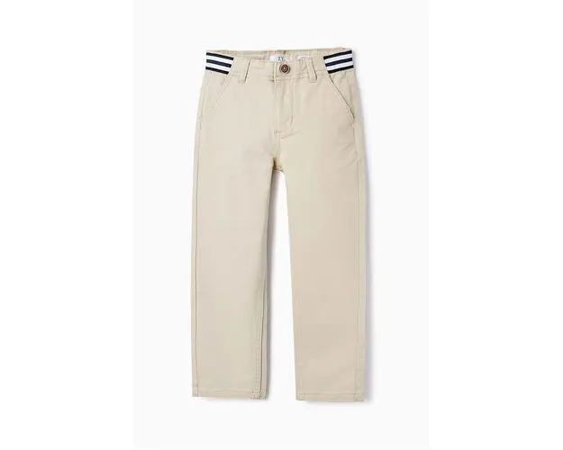 zippy pantaloni copii culoarea bej, neted