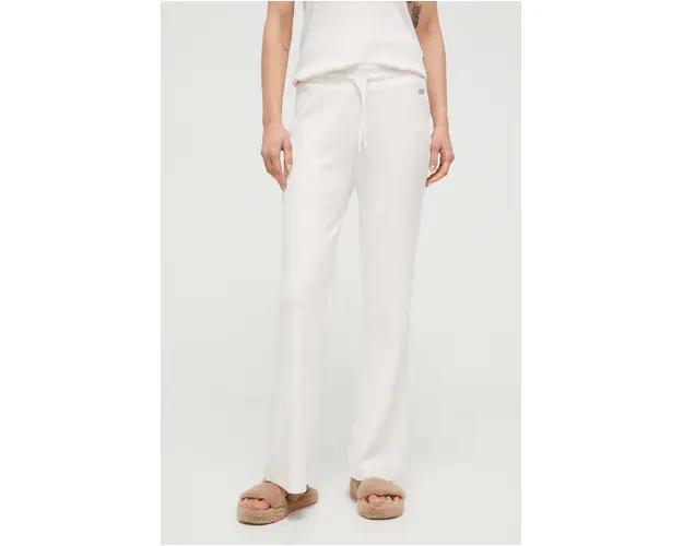 BOSS pantaloni lounge din bumbac culoarea bej, uni 50511110