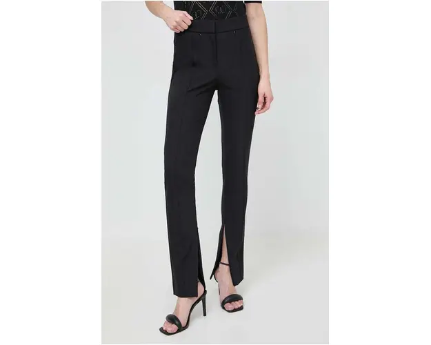 BOSS pantaloni femei, culoarea negru, mulata, high waist 50505972