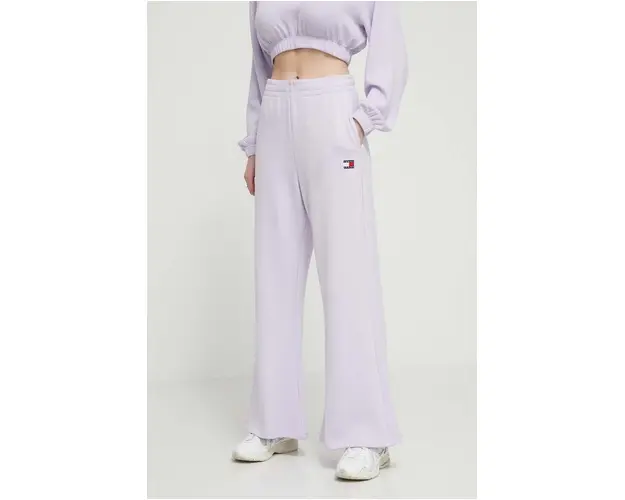 Tommy Jeans pantaloni de trening culoarea violet, uni DW0DW17312