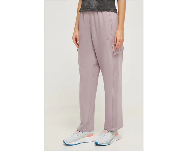 adidas pantaloni de trening culoarea violet, uni IW1216