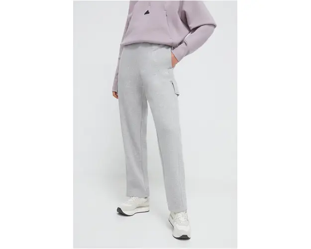 adidas pantaloni de trening culoarea gri, melanj IW1220