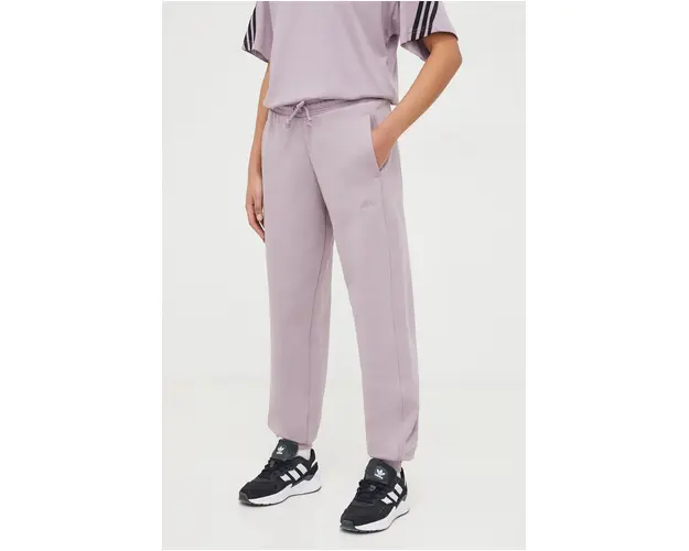 adidas pantaloni de trening culoarea violet, uni IW1283