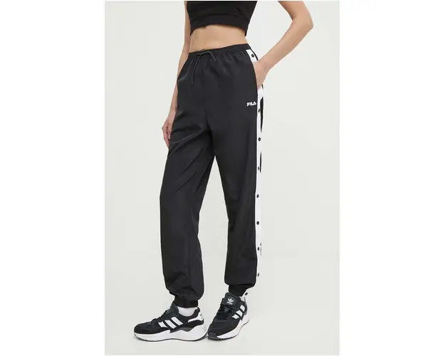 Fila pantaloni de trening Larisa culoarea negru, neted, FAW0768