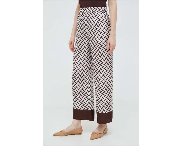 Max Mara Leisure pantaloni de matase lat, high waist 2416130000000