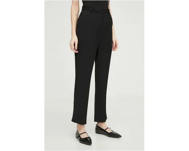 Day Birger et Mikkelsen pantaloni femei, culoarea negru, drept, high waist