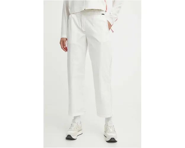 Napapijri pantaloni M-Aberdeen femei, culoarea bej, drept, high waist, NP0A4I4SN1A1