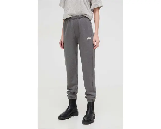 American Vintage pantaloni de trening culoarea gri, melanj