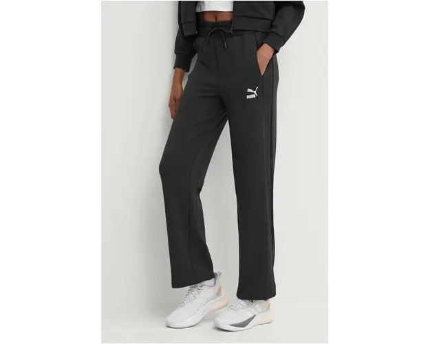 Puma pantaloni de trening T7 High Waist Pant culoarea negru, uni, 624212