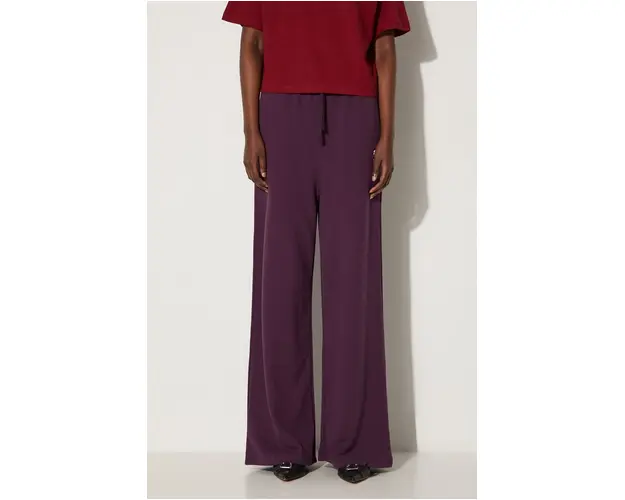 Puma pantaloni de trening din bumbac BETTER CLASSIC culoarea violet, neted, 624235