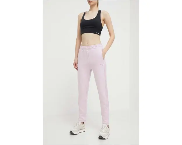 Puma pantaloni de antrenament Evostripe culoarea roz, uni, 677880