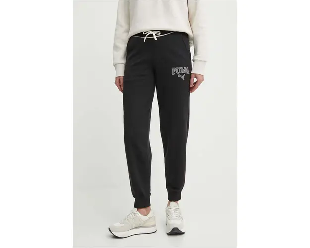 Puma pantaloni de trening SQUAD culoarea negru, cu imprimeu, 677901