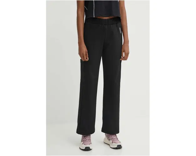 Colmar pantaloni sport femei, culoarea negru, neted