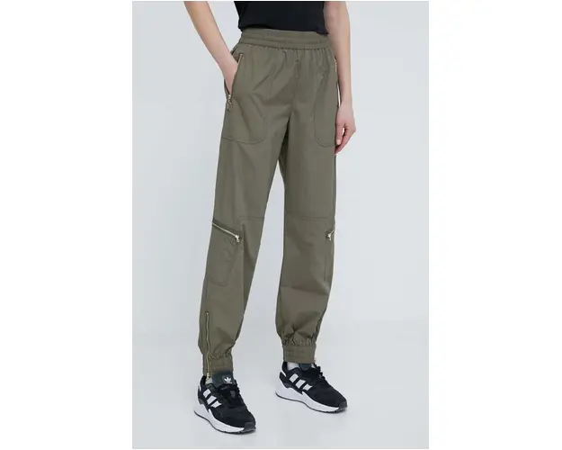 P.E Nation pantaloni de trening culoarea verde, neted