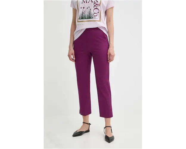 MAX&Co. pantaloni femei, culoarea violet, fason tigareta, high waist, 2416131054200 2416130000000