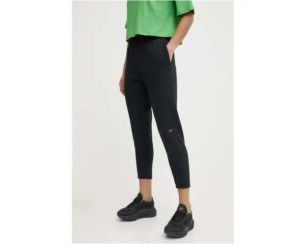 Reebok pantaloni de trening Active Collective culoarea negru, neted, 100075371