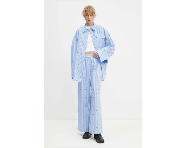 Rotate pantaloni de bumbac drept, high waist