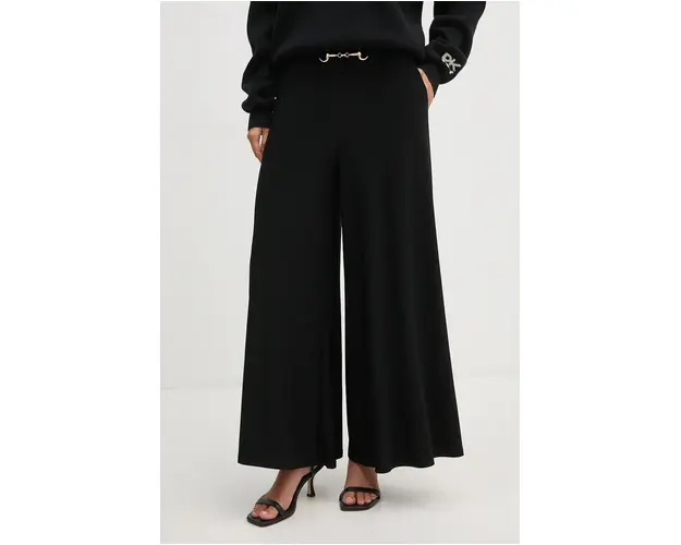 Joseph Ribkoff pantaloni femei, culoarea negru, lat, high waist, 241121