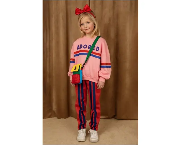 Mini Rodini pantaloni de trening pentru copii culoarea rosu, cu imprimeu