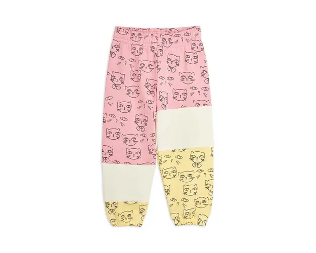 Mini Rodini pantaloni de trening din bumbac pentru copii Cathlethes culoarea roz, cu model