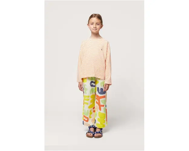 Bobo Choses pantaloni de bumbac pentru copii culoarea galben, modelator