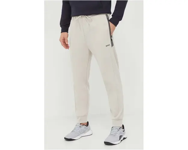 BOSS Green pantaloni de trening culoarea bej, uni 50504752