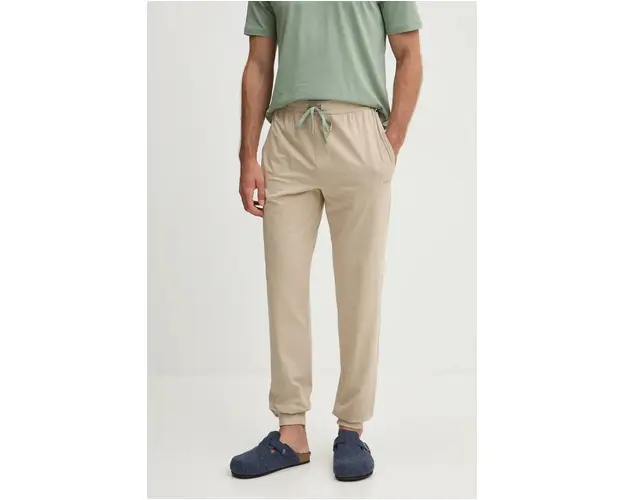 BOSS pantaloni de lounge culoarea bej, neted, 50515305
