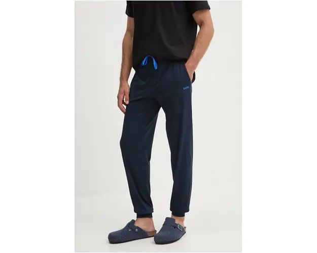 BOSS pantaloni de lounge culoarea albastru marin, neted, 50515305