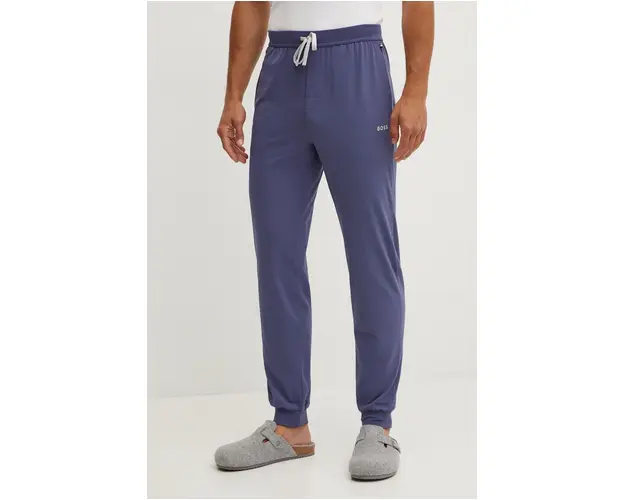 BOSS pantaloni de lounge culoarea albastru marin, neted