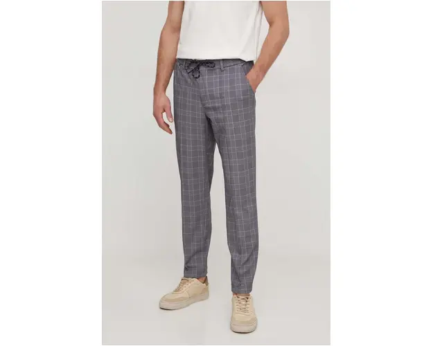 BOSS pantaloni barbati, culoarea gri, cu fason chinos 50509888