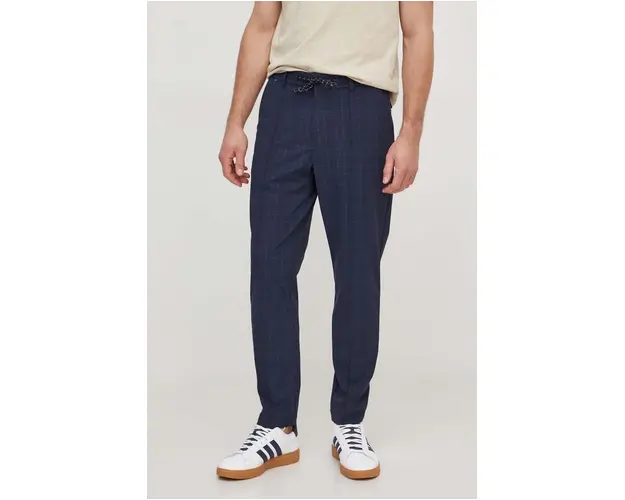 BOSS pantaloni barbati, culoarea bleumarin, cu fason chinos 50509888