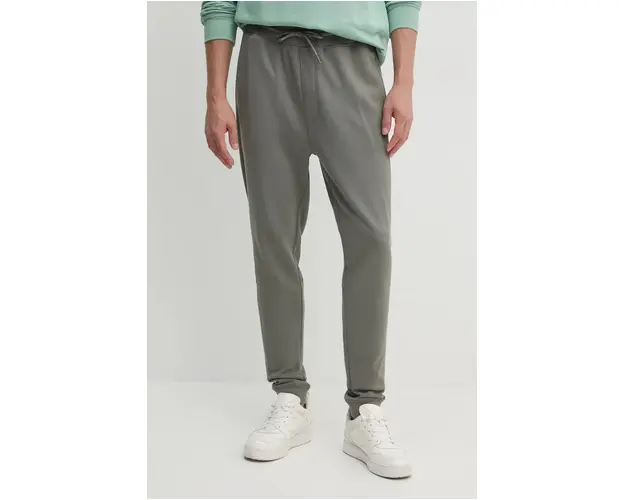 Boss Orange pantaloni de trening din bumbac culoarea verde, melanj